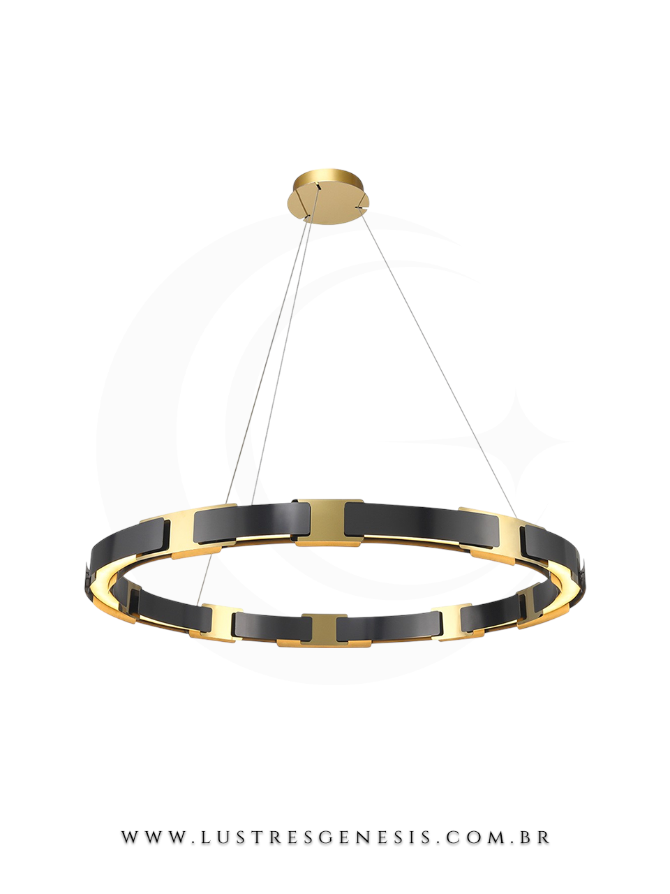 Lustre Moderno de LED Quadrados Sogno Preto para Sala de Jantar, Quartos, Sala de Estar, Escritórios e Apartamentos